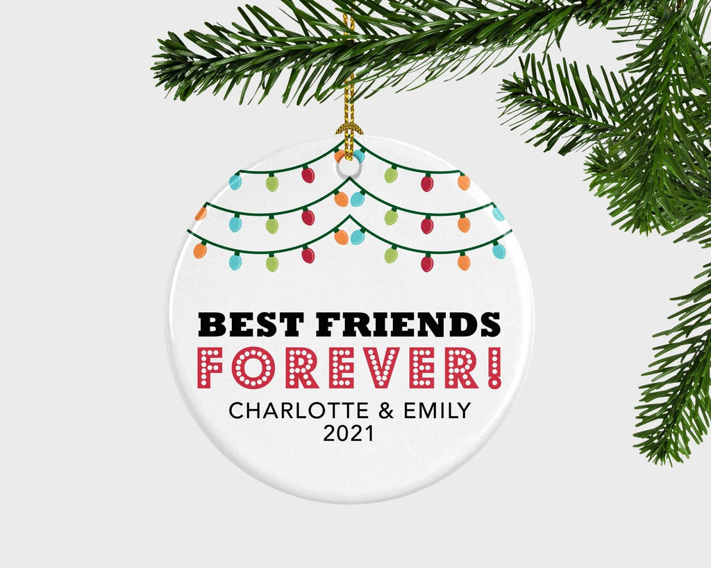 Best Friends Christmas Ornament, BFF Personalized Christmas Ornament, Personalized Best Friends Forever Gift, Christmas Ornament For Friend