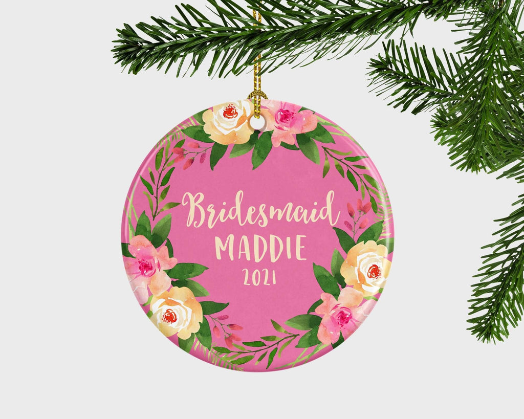 Bridesmaid Christmas Ornament, Bridesmaid Gift, Wedding Gift To Bridesmaid, Maid Of Honor Christmas Ornament, Personalised Bridesmaid Gift,